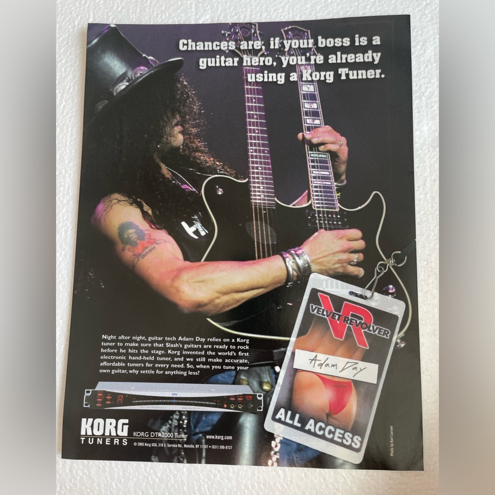 Korg Tuner Pinup with Velvet Revolver’s Slash